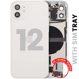 Back Housing W/ Charging Port Flex & Small Parts For iPhone 12 (EU / Global Version) (Used OEM) (Pull) (White)