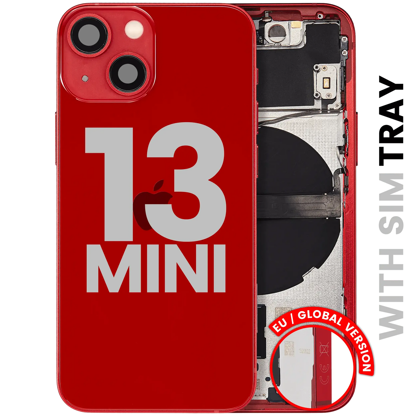 Back Housing W/ Small Parts For iPhone 13 Mini (EU / Global Version) (Pull) (Red)