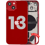 Back Housing W/ Charging Port Flex & Small Parts For iPhone 13 (US Version) (Used OEM) (Pull) (Red)