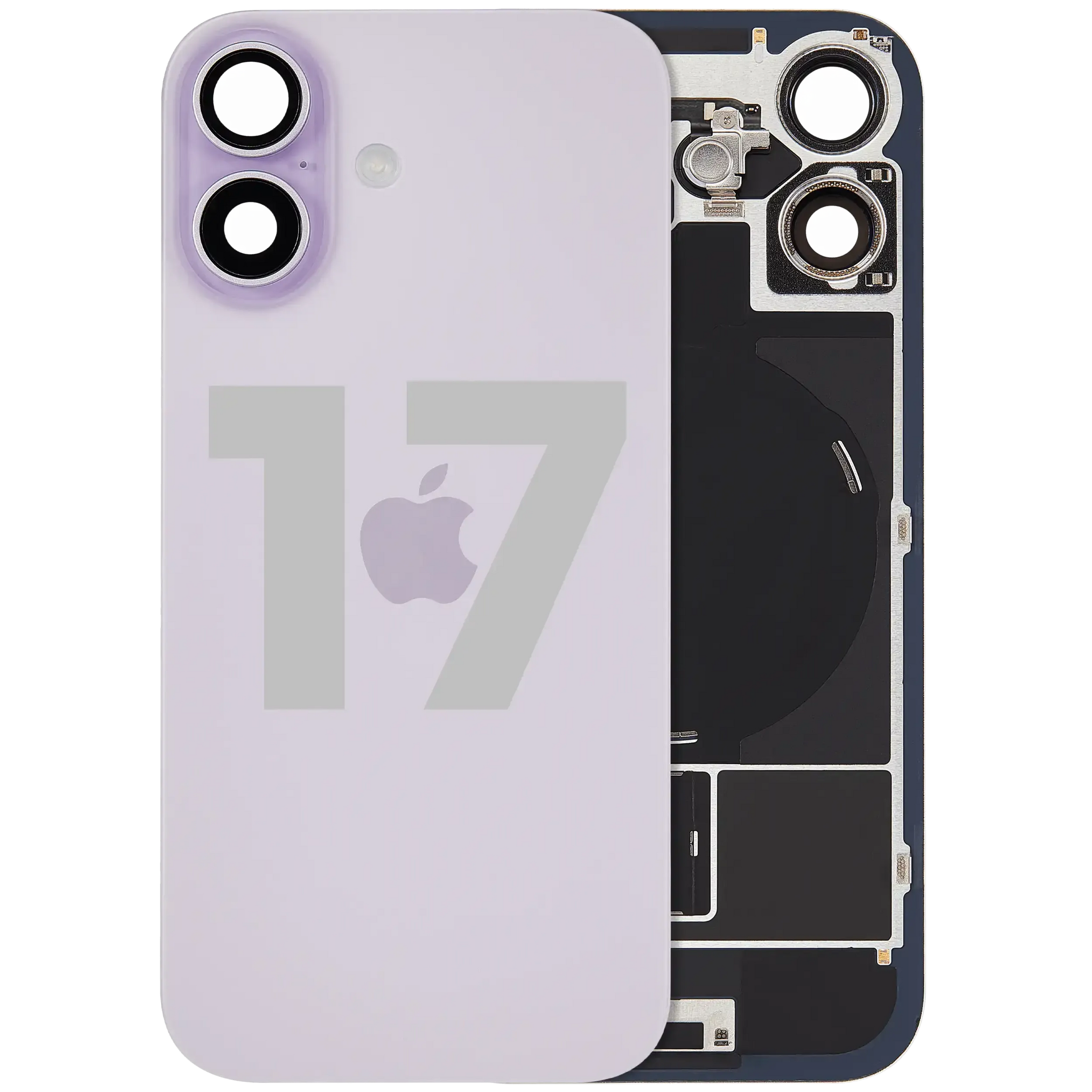 Back Glass w/ MagSafe Magnet & NFC & Flashlight Flex For iPhone 17 (Pull) (Lavender)