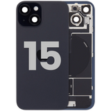 Back Glass w/ MagSafe Magnet & NFC & Flashlight Flex For iPhone 15 (Pull) (Black)