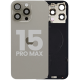 Back Glass w/ MagSafe Magnet & NFC & Flashlight Flex For iPhone 15 Pro Max (Pull) (Natural Titanium)