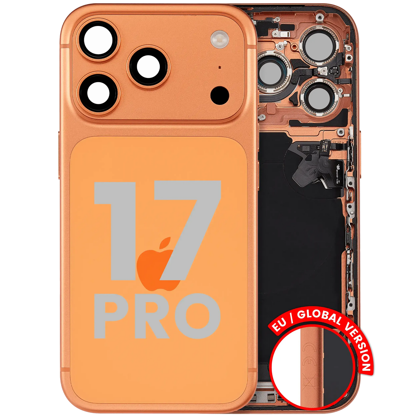 Back Housing W/ Charging Port Flex & Small Parts For iPhone 17 Pro (EU / Global Version) (Pull) (Cosmic Orange)