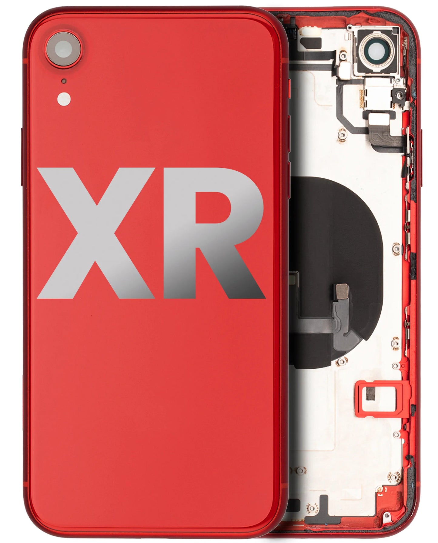 Back Housing W/ Small Components Pre-Installed For iPhone XR (Used OEM) (Pull) (Red)