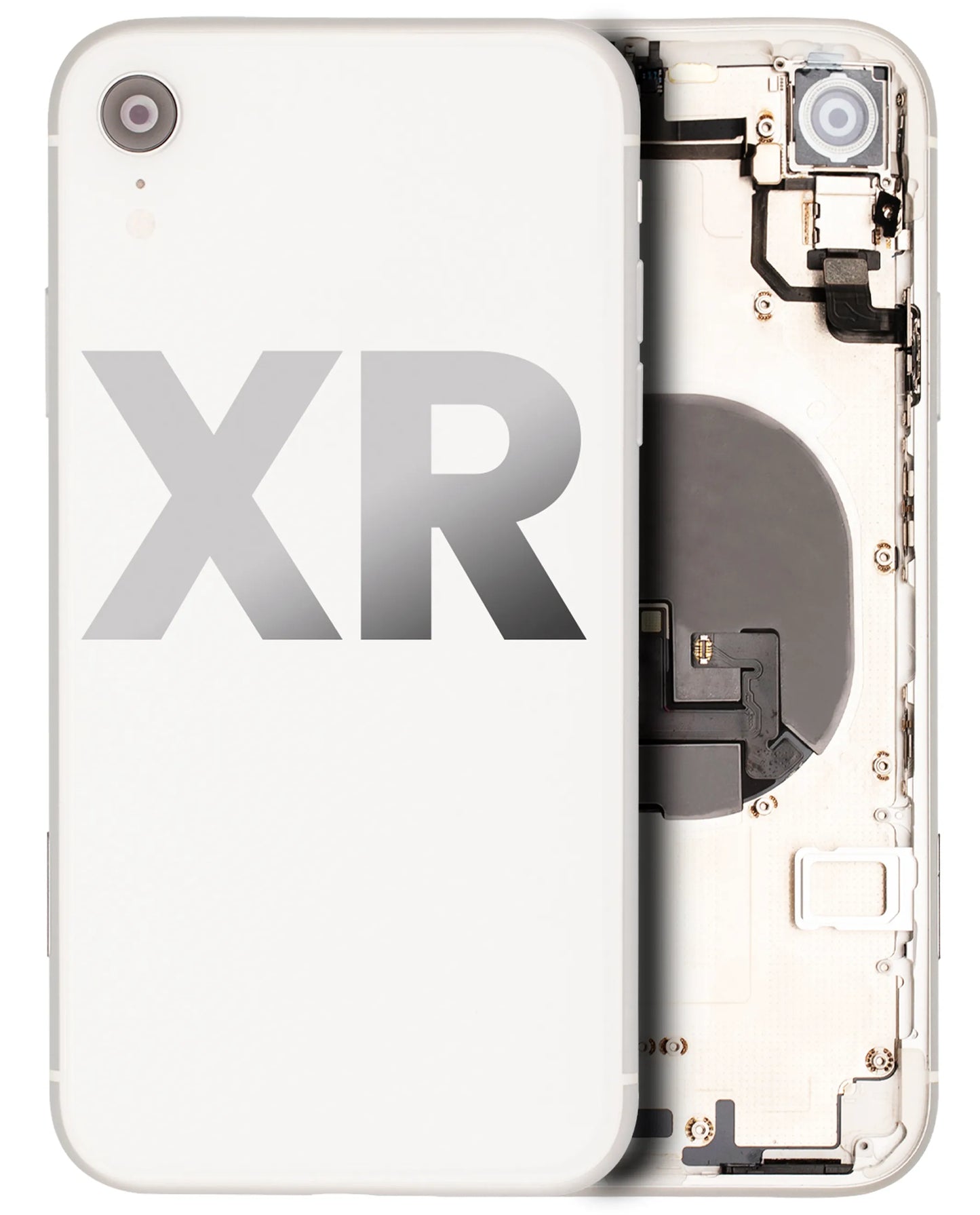 Back Housing W/ Small Components Pre-Installed For iPhone XR (Used OEM) (Pull) (White)