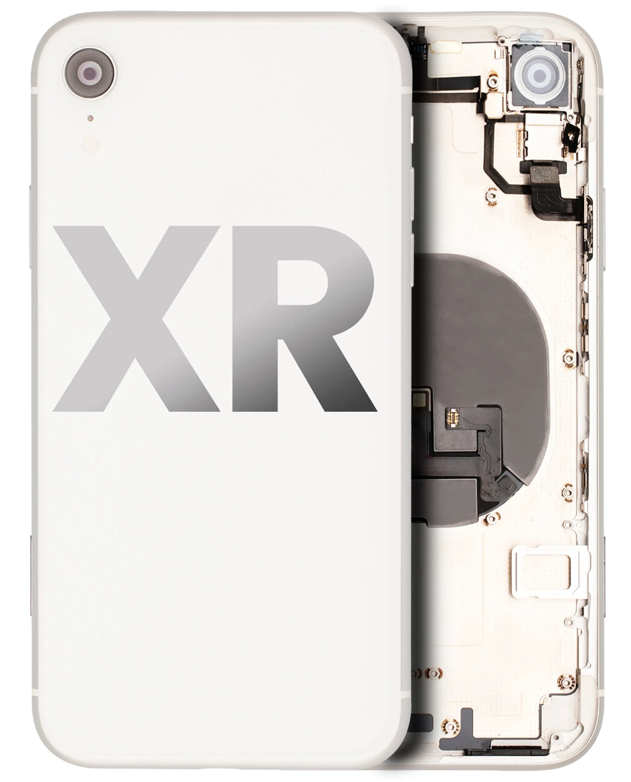 Back Housing W/ Small Components Pre-Installed For iPhone XR (Used OEM) (Pull) (White)