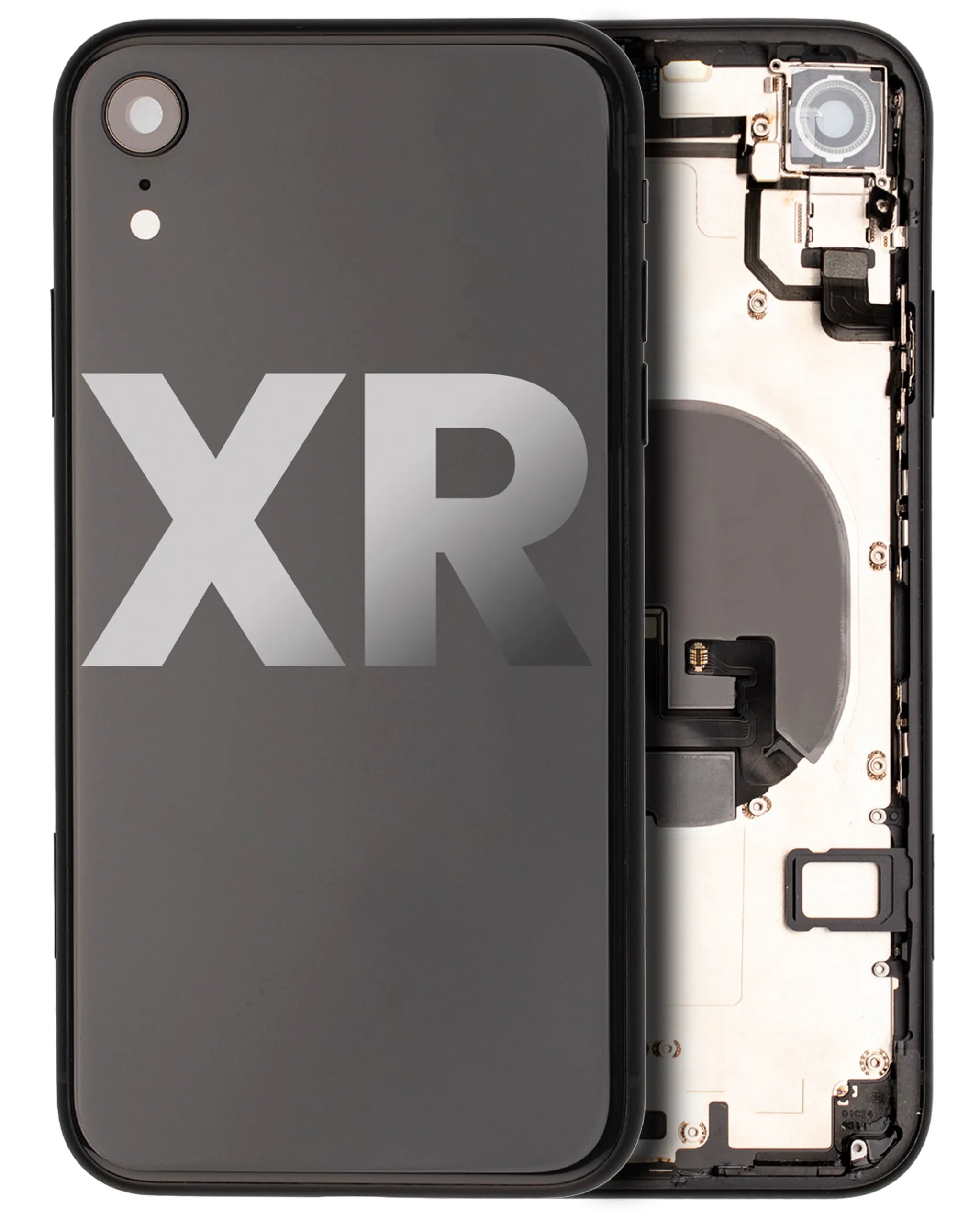 Back Housing W/ Small Components Pre-Installed For iPhone XR (Used OEM) (Pull) (Black)