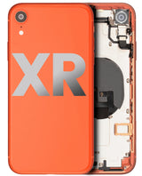 Back Housing W/ Small Components Pre-Installed For iPhone XR (Used OEM) (Pull) (Coral)