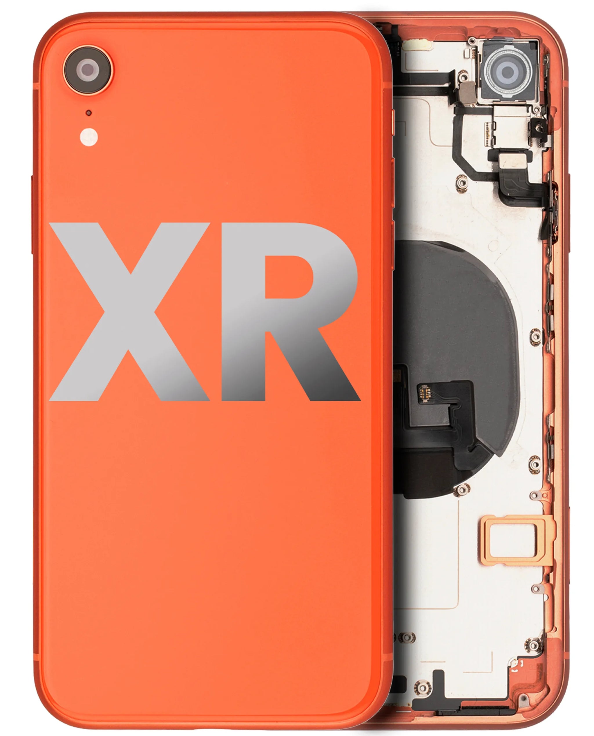 Back Housing W/ Small Components Pre-Installed For iPhone XR (Used OEM) (Pull) (Coral)