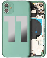 Back Housing W/ Small Components Pre-Installed For iPhone 11 (Used OEM) (Pull) (Green)