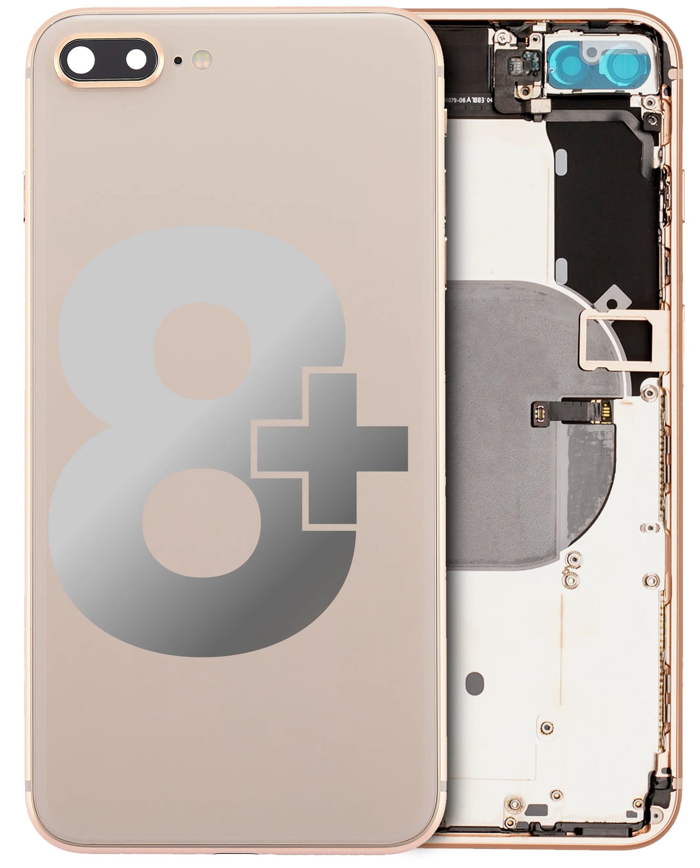 Back Housing W/ Small Components Pre-Installed For iPhone 8 Plus (Used OEM) (Pull) (Gold)