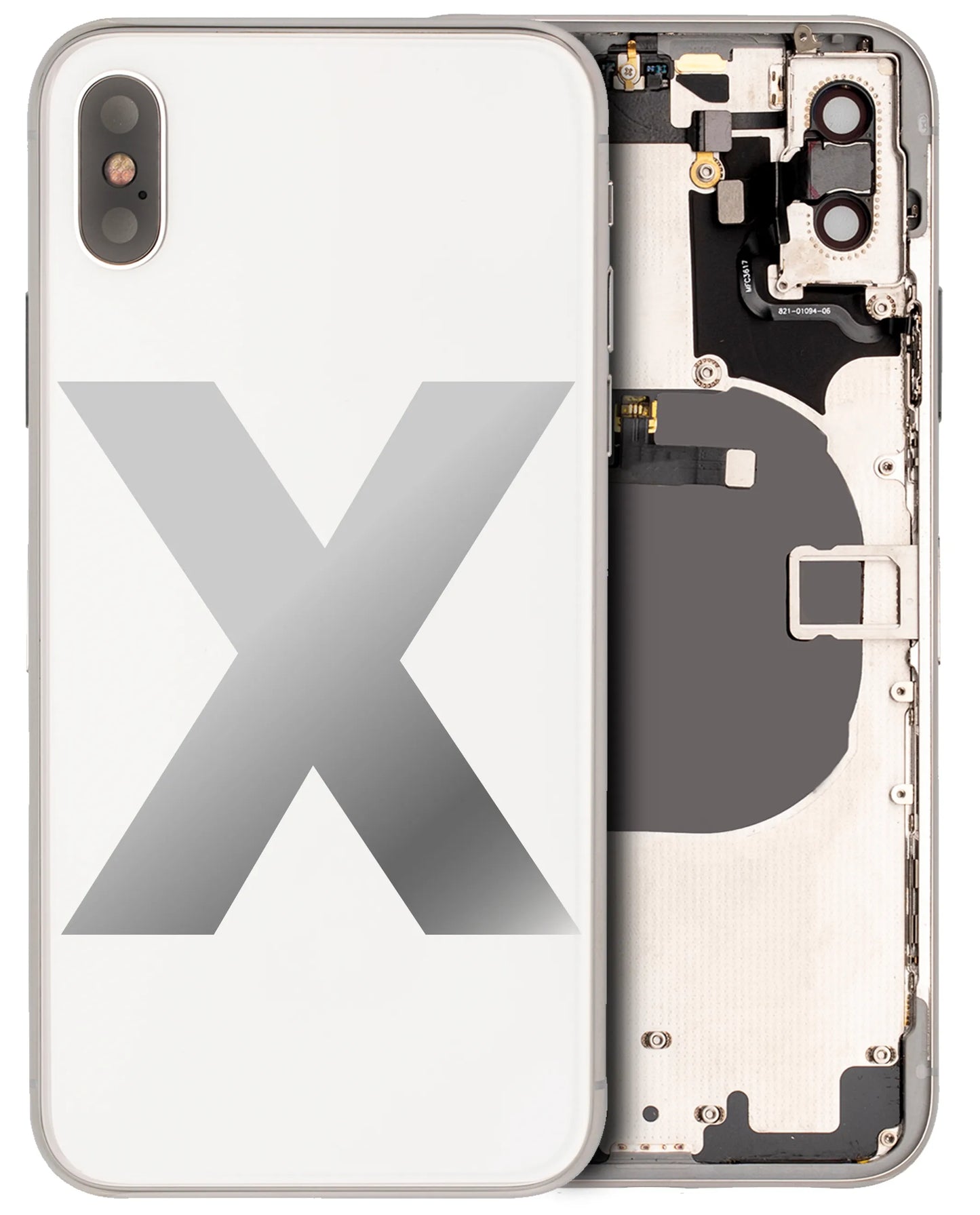 Back Housing W/ Small Components Pre-Installed For iPhone X (Used OEM) (Pull) (Silver)