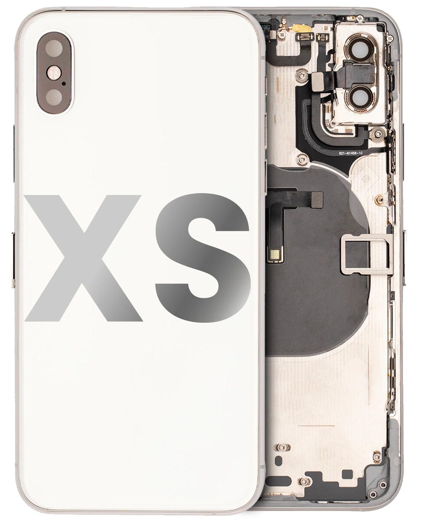 Back Housing W/ Small Components Pre-Installed For iPhone XS (Used OEM) (Pull) (Silver)