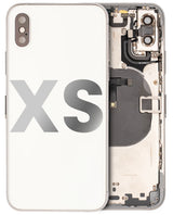 Back Housing W/ Small Components Pre-Installed For iPhone XS (Used OEM) (Pull) (Silver)