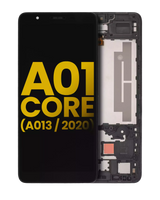 LCD Assembly With Frame For Samsung Galaxy A01 Core (A013 / 2020) (Refurbished) (Black)