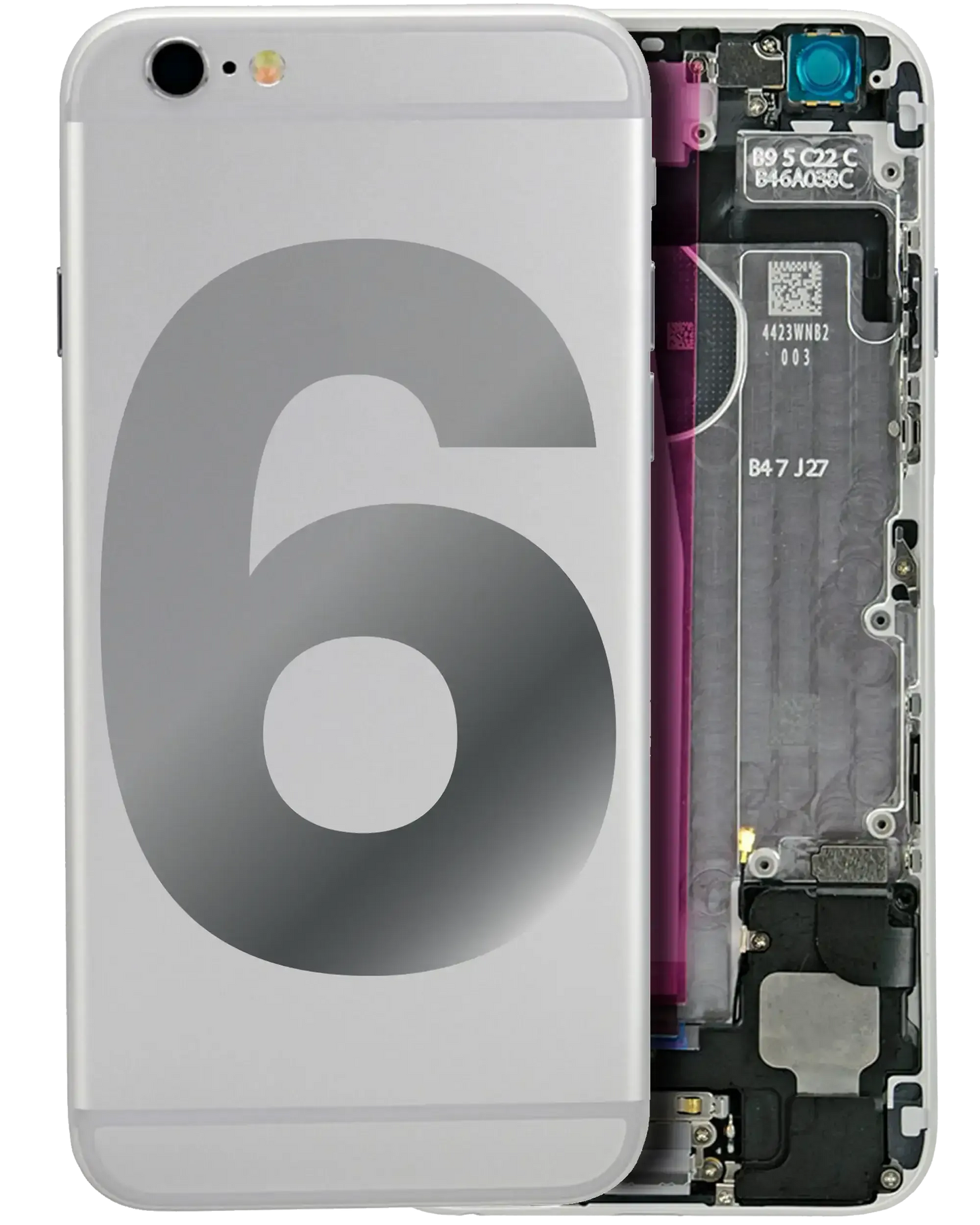 Back Housing W/ Small Components Pre-Installed For iPhone 6 (Used OEM) (Pull) (Silver)