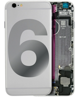 Back Housing W/ Small Components Pre-Installed For iPhone 6 (Used OEM) (Pull) (Silver)