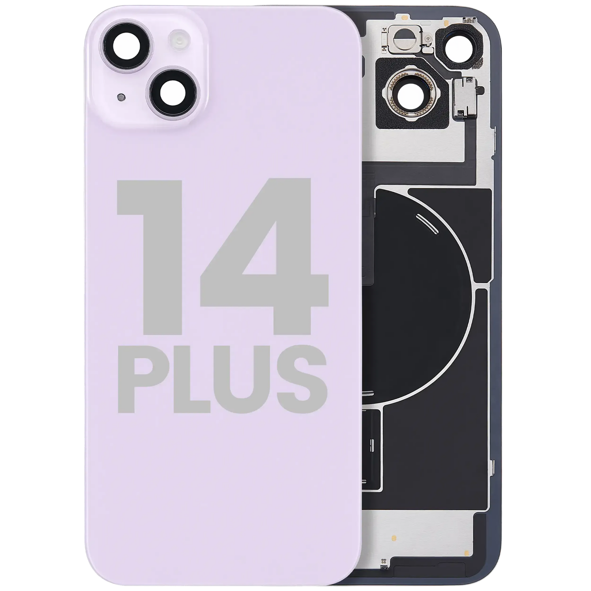 Back Glass w/ MagSafe Magnet & NFC & Flashlight Flex For iPhone 14 Plus (Pull) (Purple)