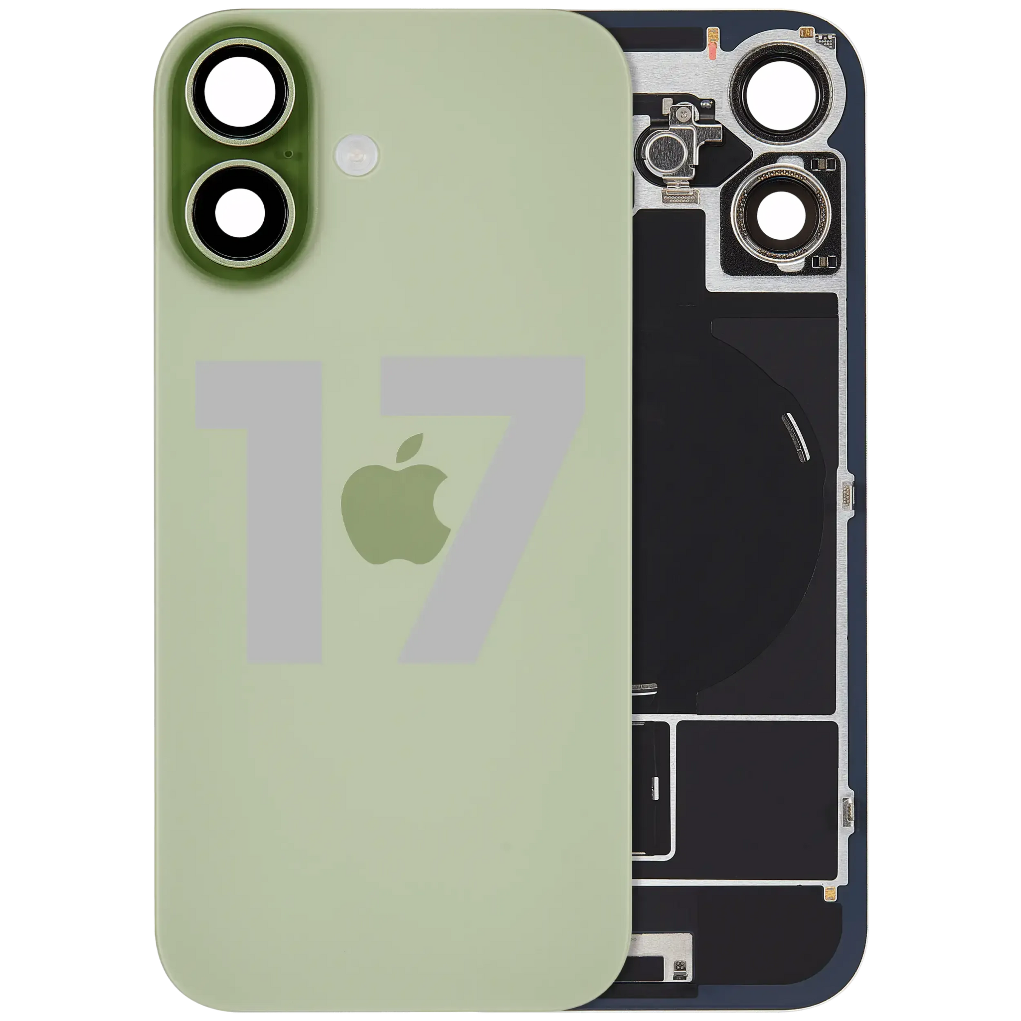 Back Glass w/ MagSafe Magnet & NFC & Flashlight Flex For iPhone 17 (Pull) (Sage)
