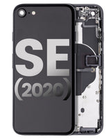Back Housing W/ Small Components Pre-Installed For iPhone SE (2020) (Used OEM) (Pull) (Black)
