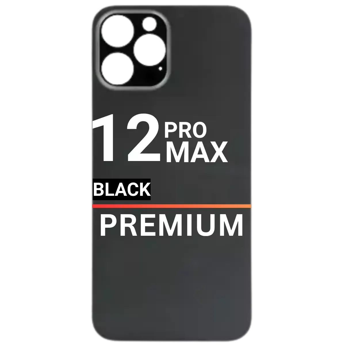 Back Glass Compatible For Apple iPhone 12 Pro Max (Pull) (Black)