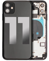 Back Housing W/ Small Components Pre-Installed For iPhone 11 (Used OEM) (Pull) (Black)