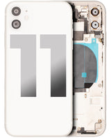 Back Housing W/ Small Components Pre-Installed For iPhone 11 (Used OEM) (Pull) (White)