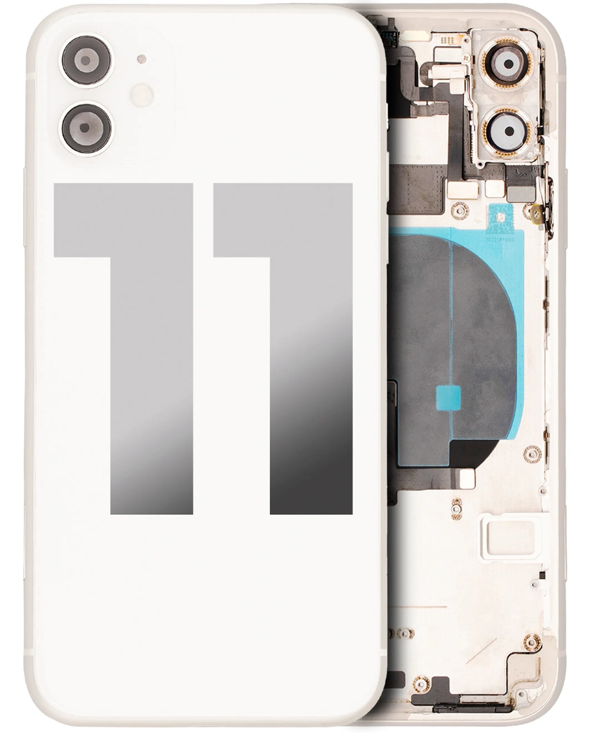 Back Housing W/ Small Components Pre-Installed For iPhone 11 (Used OEM) (Pull) (White)
