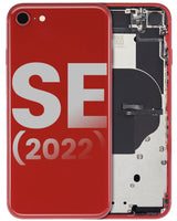 Back Housing W/ Small Components Pre-Installed For iPhone SE (2022) (Pull) (Red)