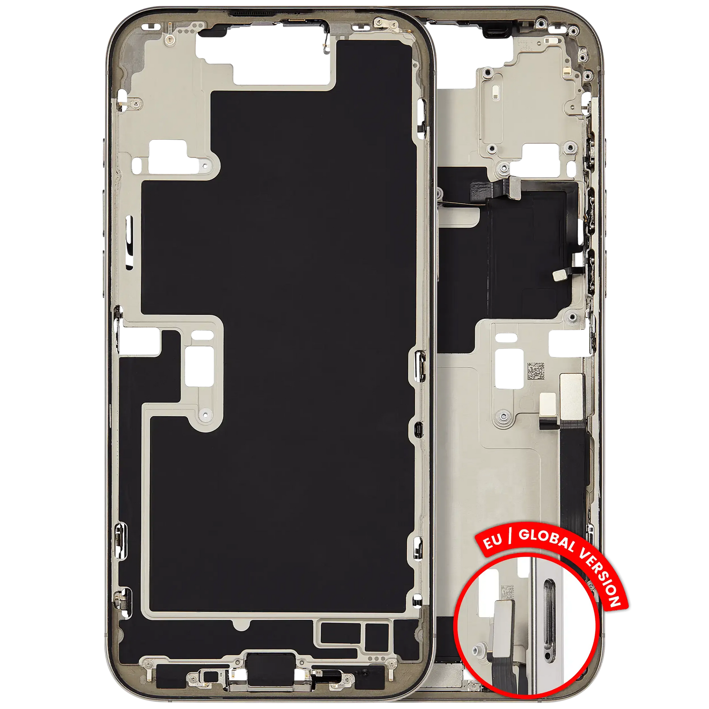 Mid-Frame Housing W/ Charging Port Flex & Small Parts For iPhone 16 Pro Max (EU / Global Version) (Pull) (Natural Titanium)