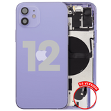 Back Housing W/ Small Parts For iPhone 12 (US Version) (Pull) (Purple)