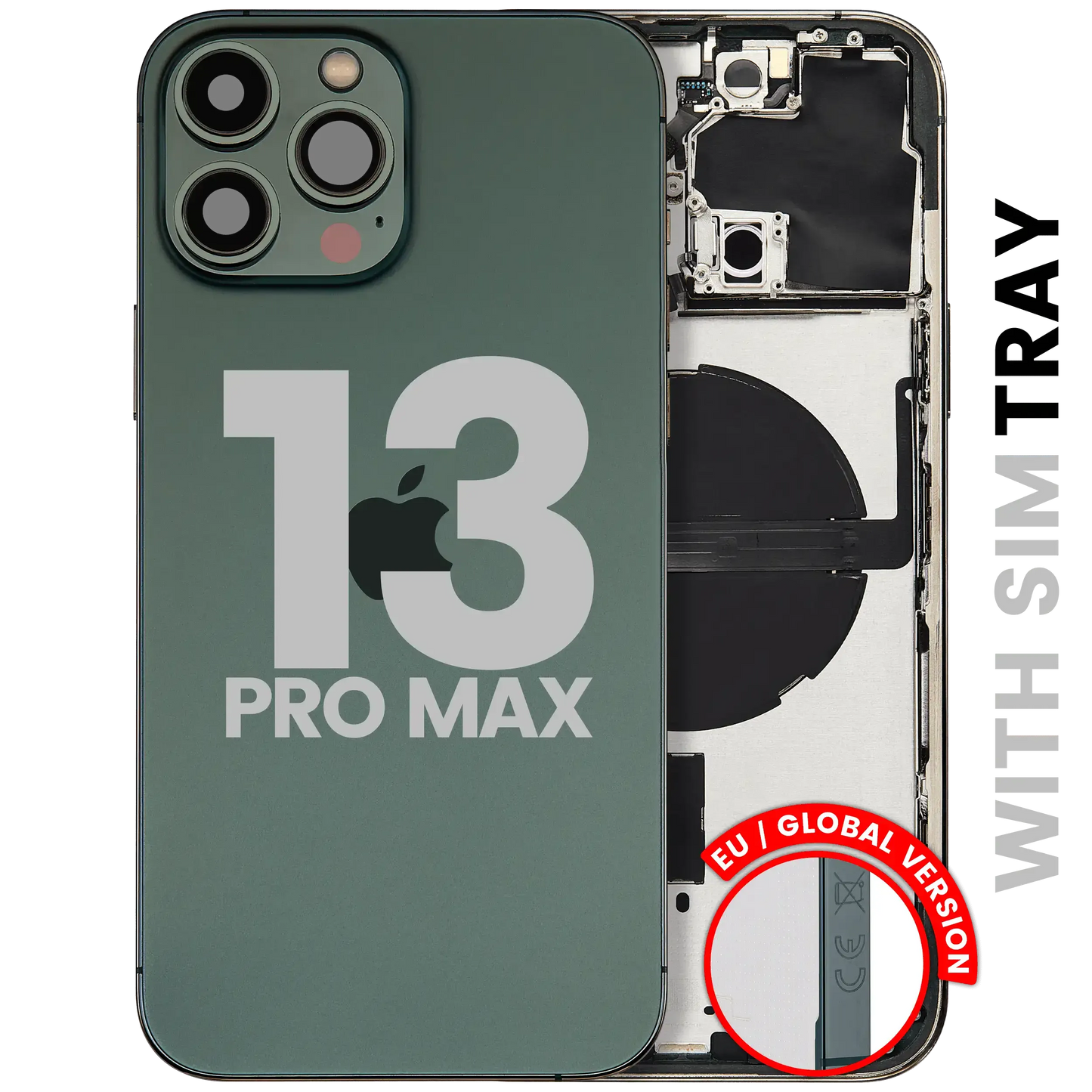 Back Housing W/ Small Parts For iPhone 13 Pro Max (EU / Global Version) (Used OEM) (Pull) (Alpine Green)