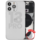 Back Housing W/ Charging Port Flex & Small Parts For iPhone 13 Pro (US Version) (Used OEM) (Pull) (Silver)