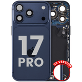 Back Housing W/ Charging Port Flex & Small Parts Compatible For iPhone 17 Pro (US Version) (Pull) (Deep Blue)