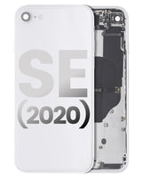 Back Housing W/ Small Components Pre-Installed For iPhone SE (2020) (Used OEM) (Pull) (White)