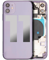 Back Housing W/ Small Components Pre-Installed For iPhone 11 (Used OEM) (Pull) (Purple)