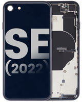 Back Housing W/ Small Components Pre-Installed For iPhone SE (2022) (Pull) (Midnight)