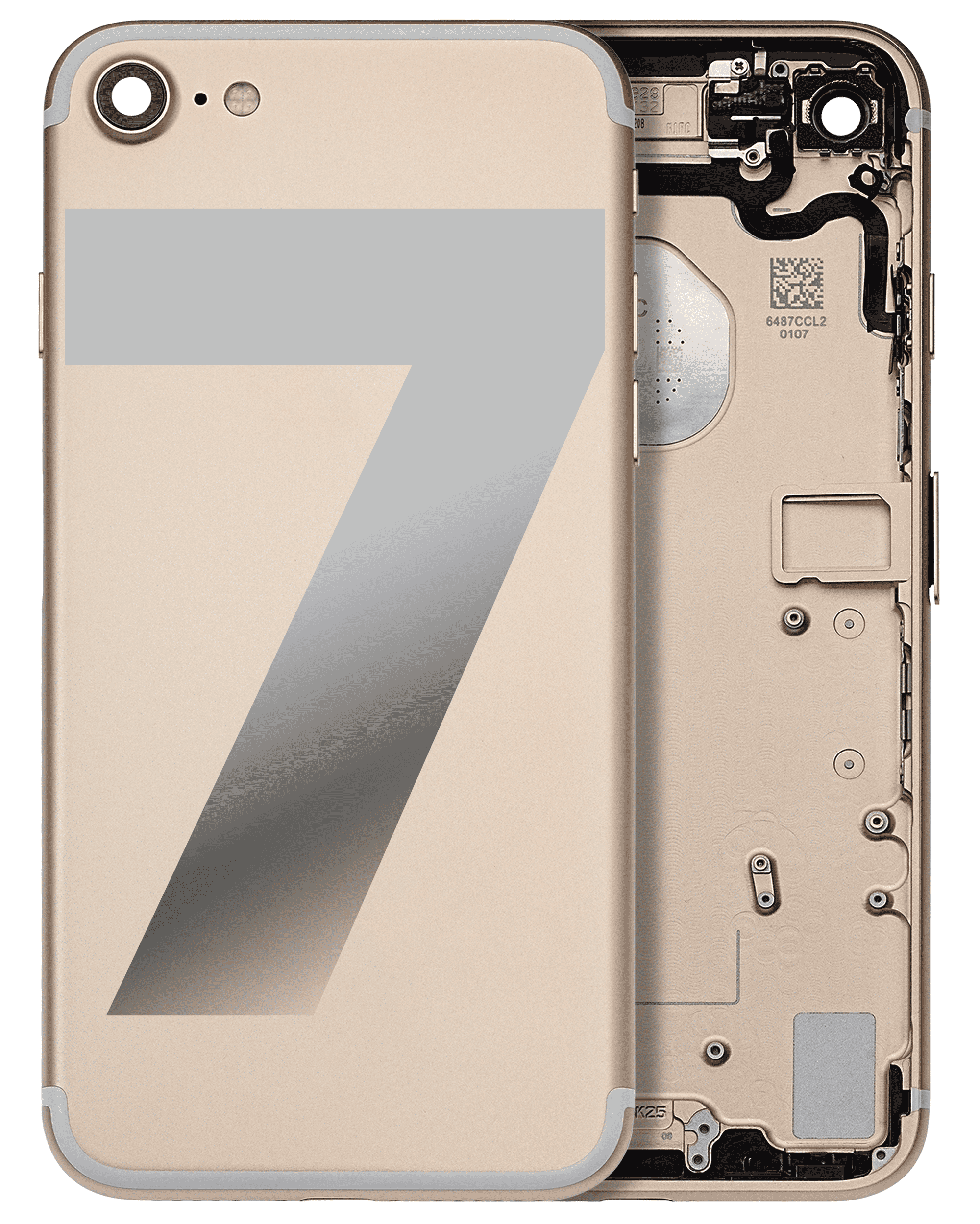 Back Housing W/ Small Components Pre-Installed For iPhone 7 (Pull) (Gold)