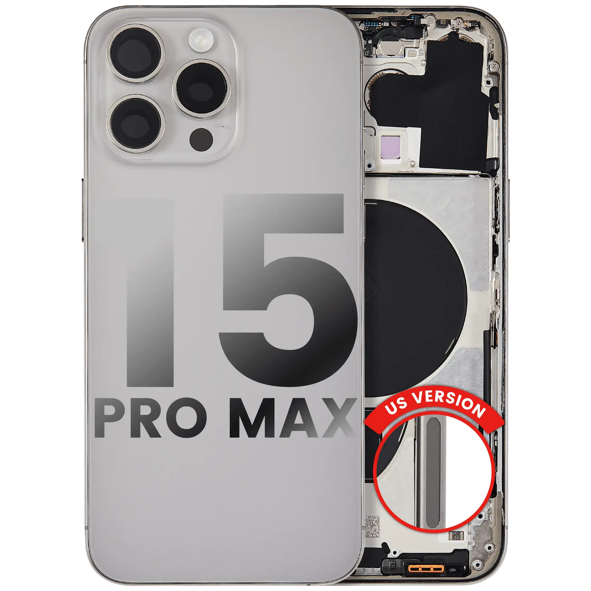 Back Housing W/ Small Parts For iPhone 15 Pro Max (US Version) (Pull) (Natural Titanium)