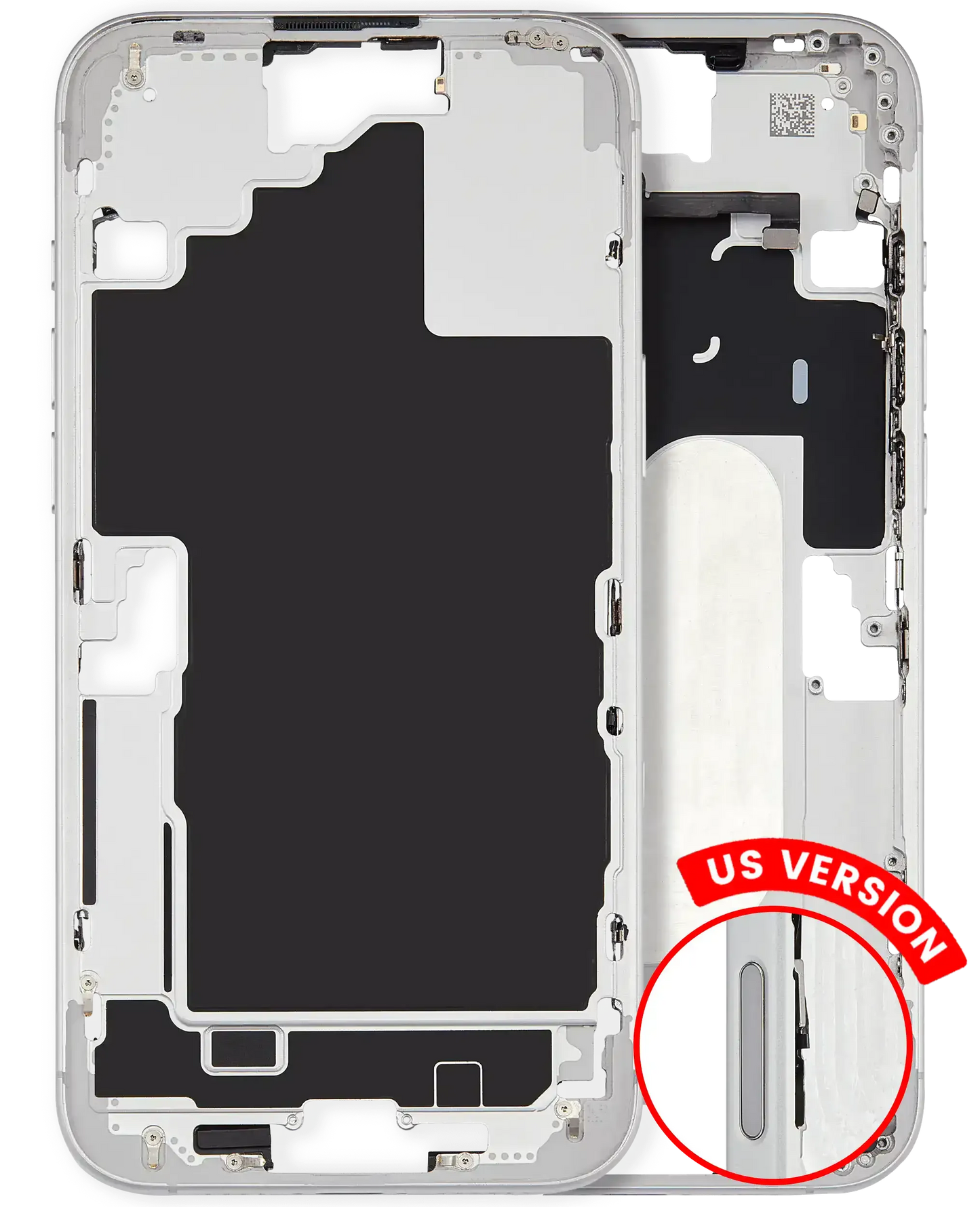 Mid-Frame Housing W/ Small Parts For iPhone 16 Plus (US Version) (Pull) (White)