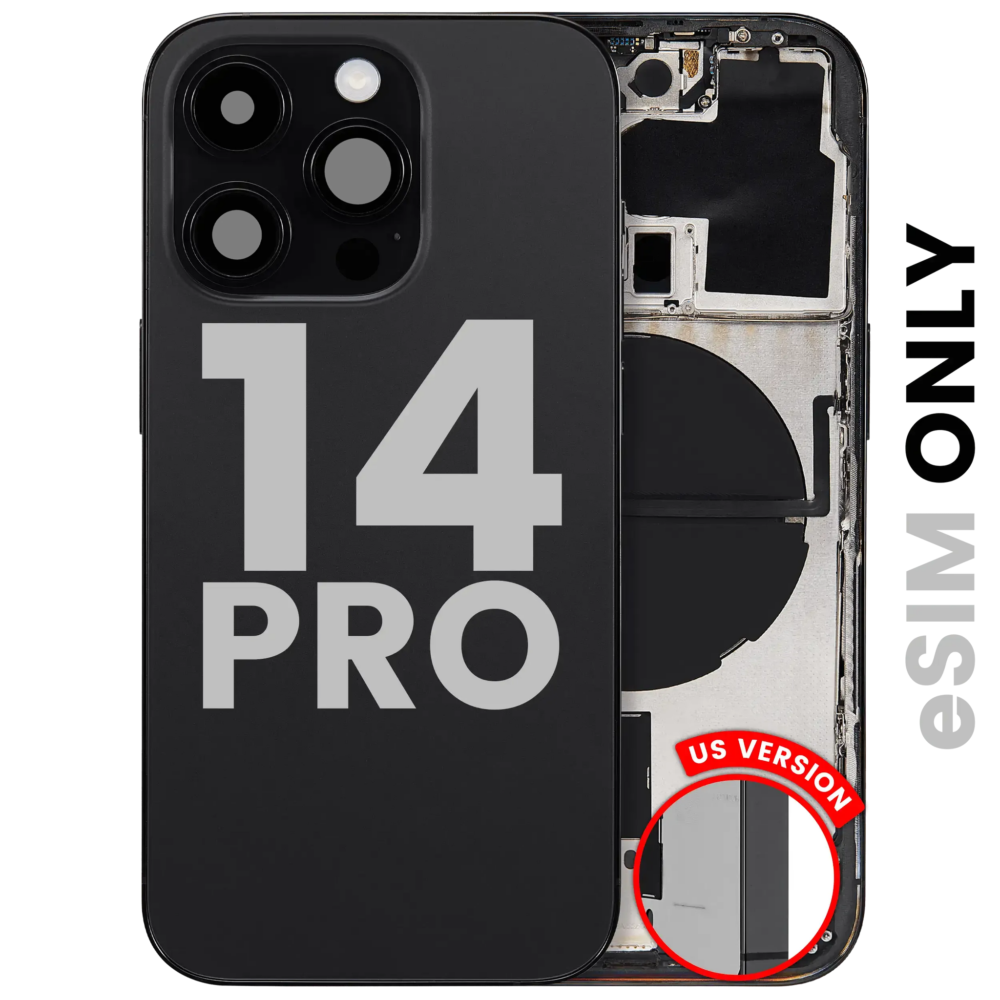 Back Housing W/ Small Parts For iPhone 14 Pro (US Version) (Pull) (Space Black)