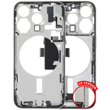 Mid-Frame Housing W/ Charging Port Flex & Small Parts For iPhone 15 Pro (US Version) (Pull) (White Titanium)