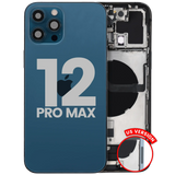 Back Housing W/ Charging Port Flex & Small Parts For iPhone 12 Pro Max (US Version) (Used OEM) (Pull) (Pacific Blue)