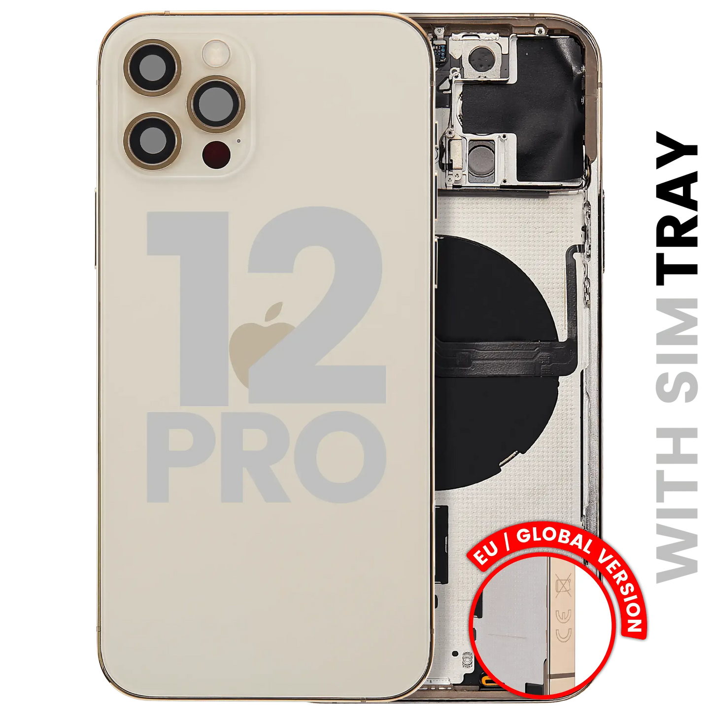 Back Housing W/ Small Parts For iPhone 12 Pro (EU / Global Version) (Pull) (Gold)