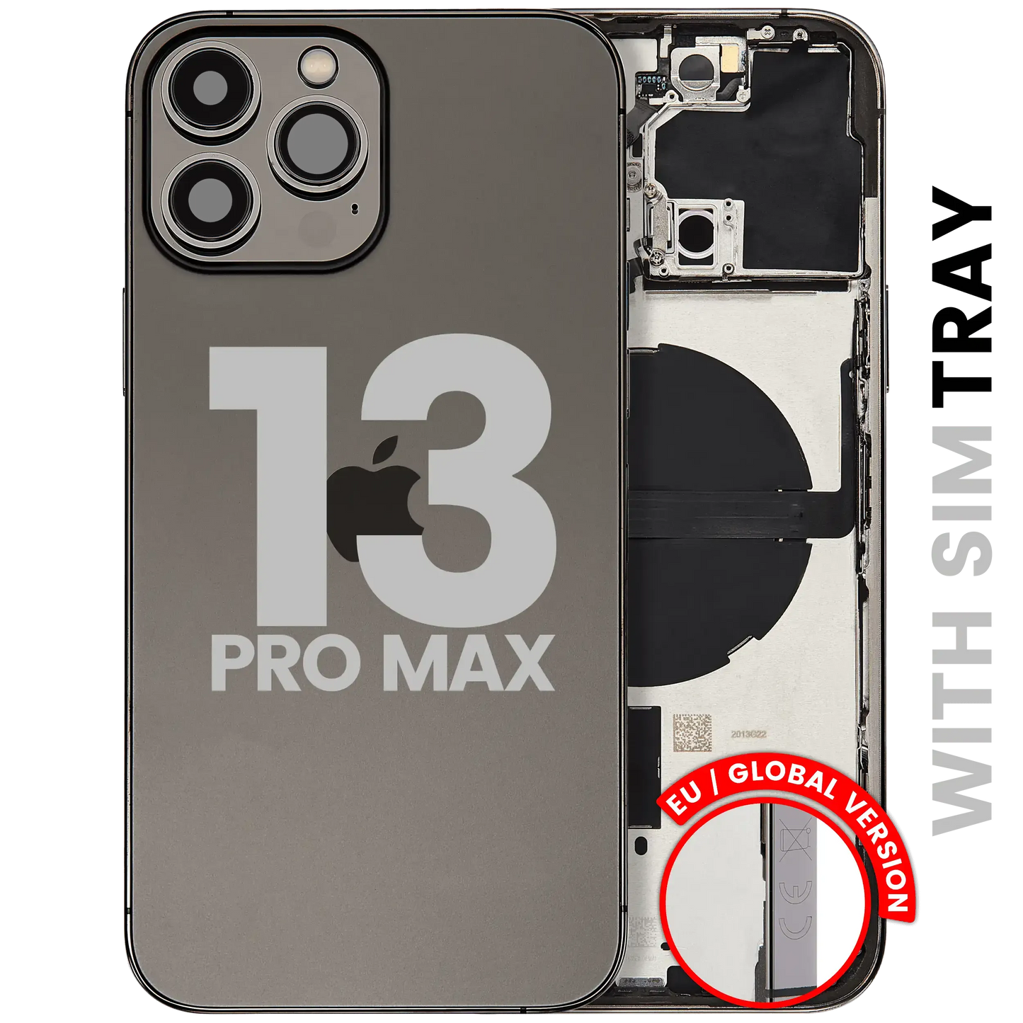 Back Housing W/ Small Parts For iPhone 13 Pro Max (EU / Global Version) (Used OEM) (Pull) (Graphite)