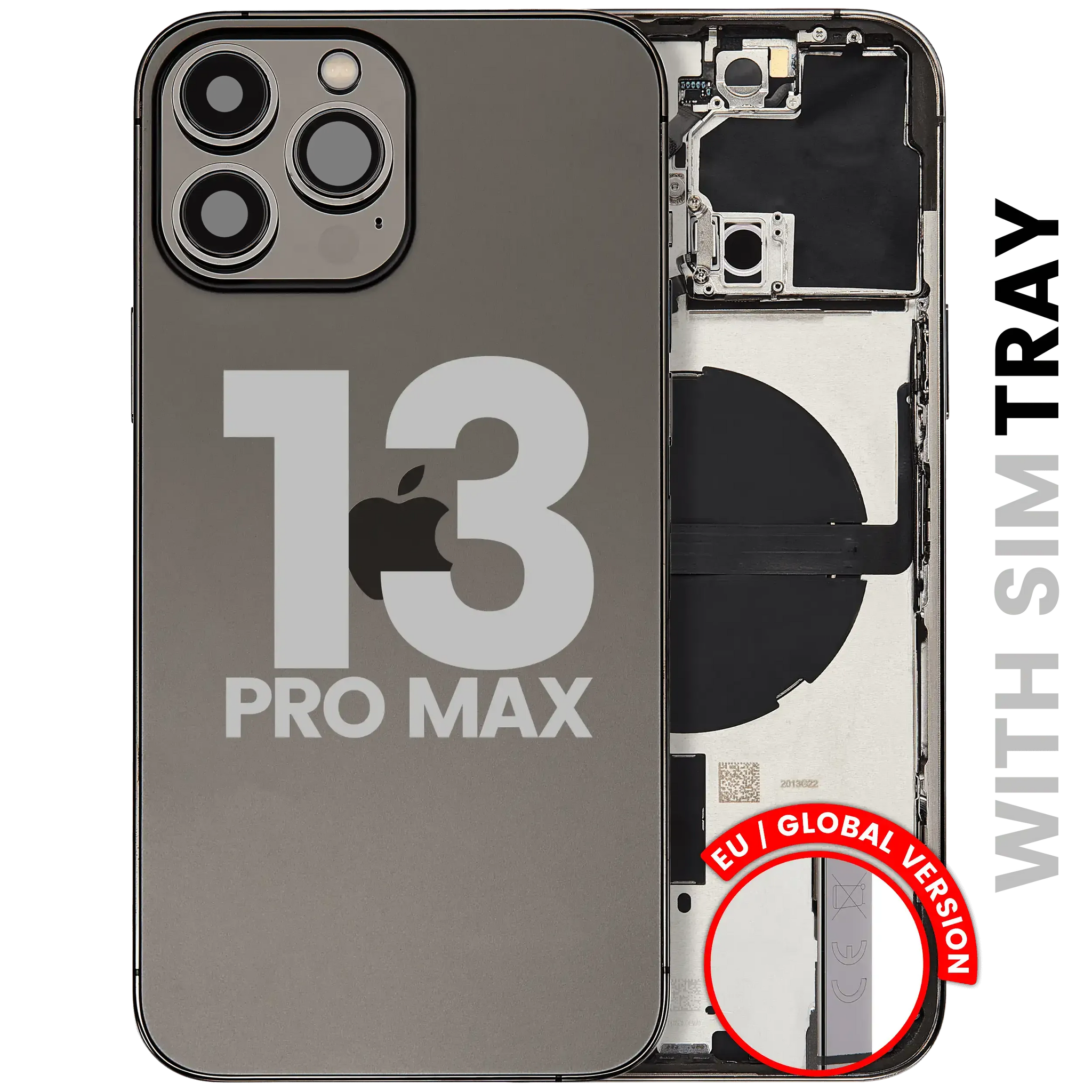 Back Housing W/ Small Parts For iPhone 13 Pro Max (EU / Global Version) (Used OEM) (Pull) (Graphite)