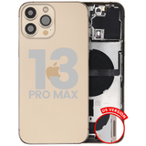 Back Housing W/ Charging Port Flex & Small Parts For iPhone 13 Pro Max (US Version) (Used OEM) (Pull) (Gold)
