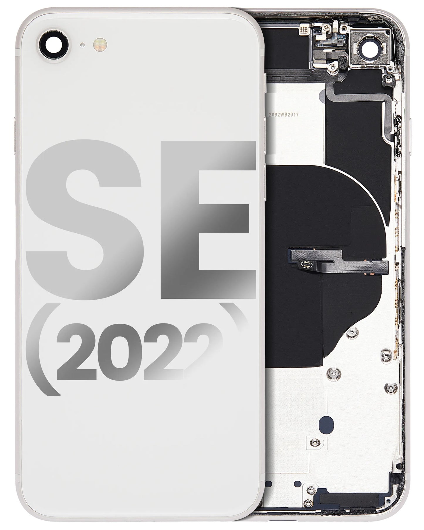 Back Housing W/ Small Components Pre-Installed For iPhone SE (2022) (Pull) (Starlight)