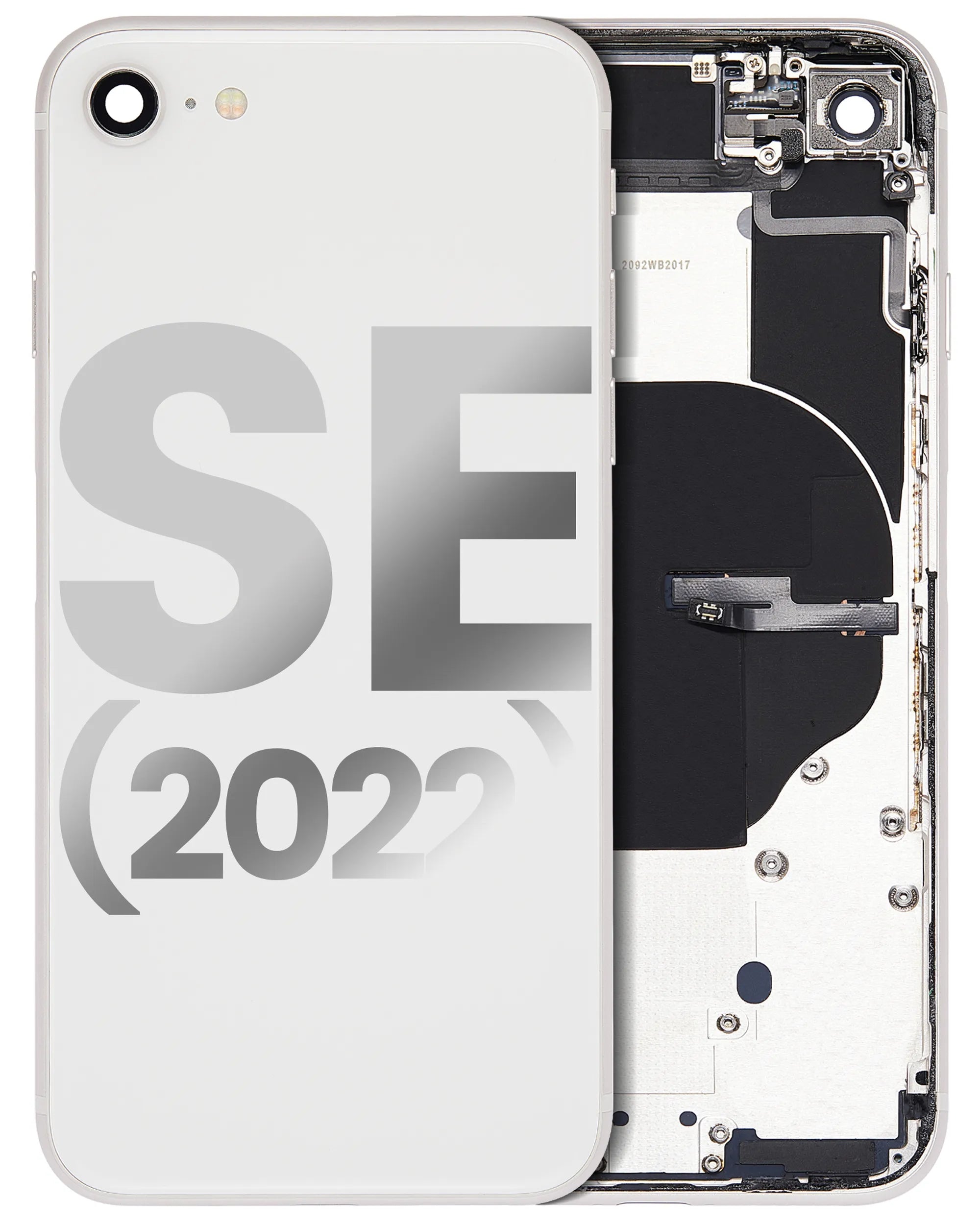 Back Housing W/ Small Components Pre-Installed For iPhone SE (2022) (Pull) (Starlight)