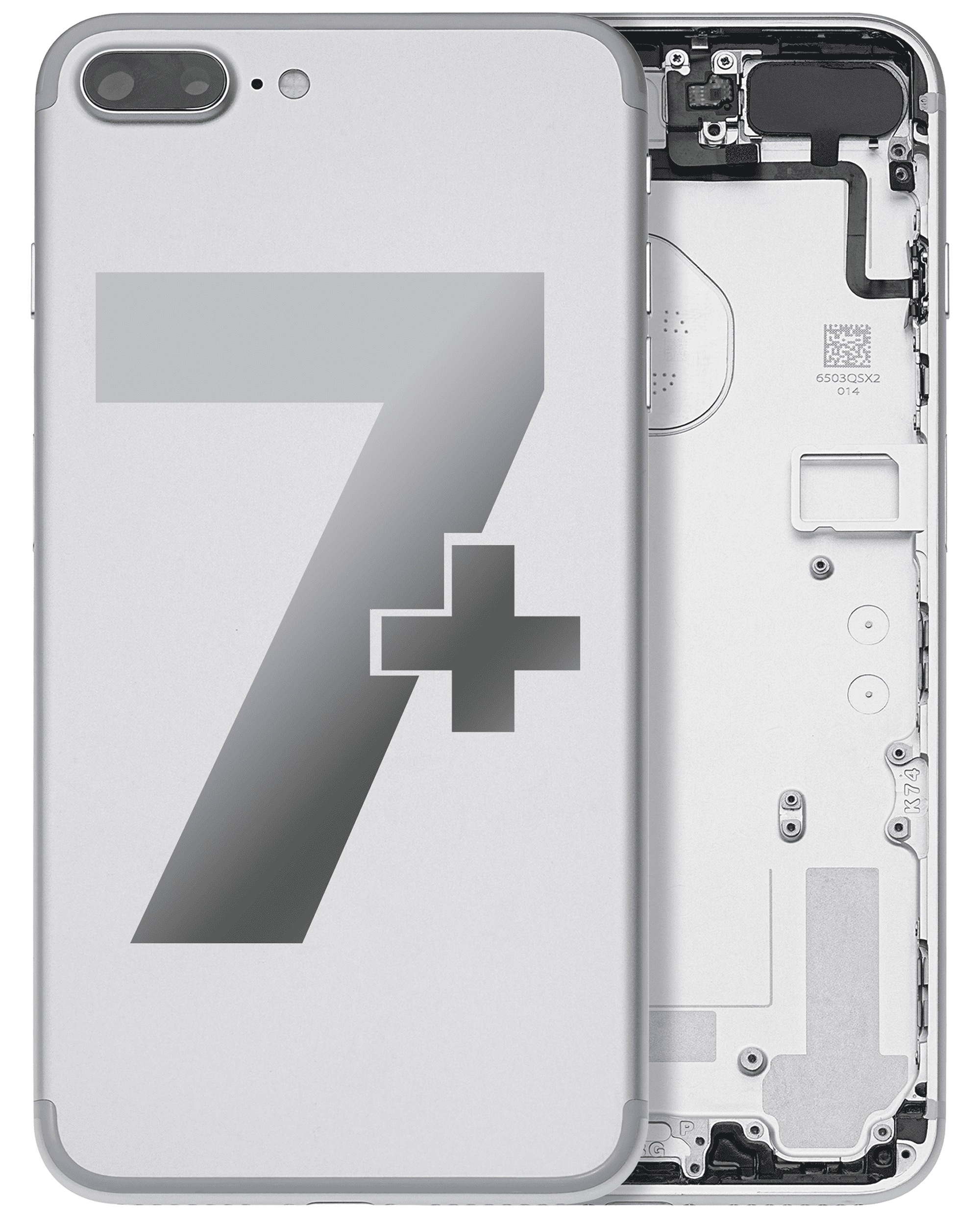 Back Housing W/ Small Components Pre-Installed For iPhone 7 Plus (Pull) (Silver)